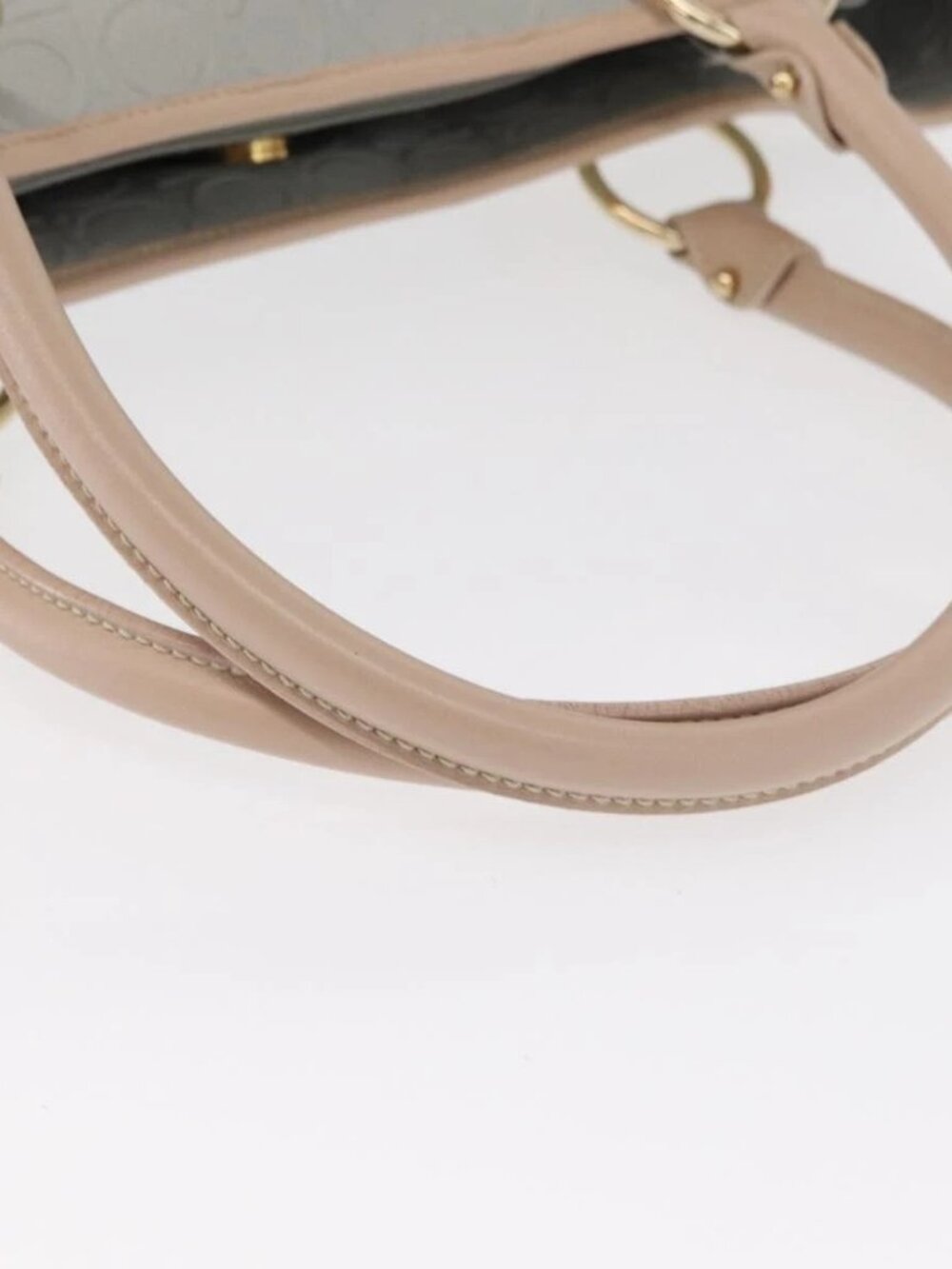 Salvatore Ferragamo Gancini Tote Bag Leather Gray Gold Auth BA8969 - Picture 7 of 14
